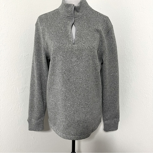 Old Navy Men’s Large 3/4 Zip Up Gray Sweater Long Sleeve Business Casual NWOT - Picture 1 of 7